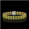 Image 3 : 25.34 ctw Peridot & Diamond Bracelet 14K Yellow Gold