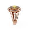 Image 2 : 4.89 ctw Canary Citrine & Diamond Ring 18K Rose Gold