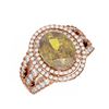 Image 3 : 4.89 ctw Canary Citrine & Diamond Ring 18K Rose Gold