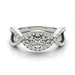 1.01 ctw VS/SI Diamond 2 Stone 2 Stone Ring 18k White Gold