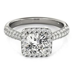 1 ctw Certified VS/SI Cushion Diamond Halo Ring 18k White Gold
