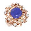 Image 3 : 6.16 ctw Sapphire & Diamond Ring 18K Rose Gold