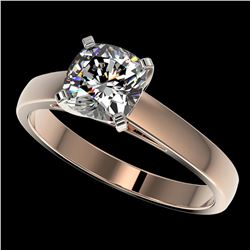 1.25 ctw Certified VS/SI Quality Cushion Cut Diamond Ring 10k Rose Gold