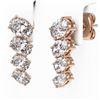 Image 3 : 3.72 ctw Oval Diamond Earrings 18K Rose Gold