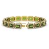 Image 2 : 26.38 ctw Tourmaline & Diamond Micro Pave Halo Bracelet 10k Yellow Gold