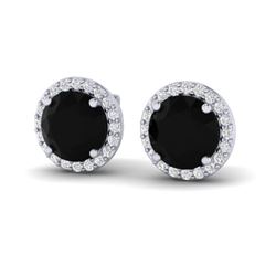 4 ctw Halo VS/SI Diamond Certified Micro Pave Earrings 18k White Gold