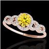 Image 1 : 1.33 ctw Certified SI/I Fancy Intense Yellow Diamond Ring 10k Rose Gold