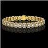 Image 1 : 11.52 ctw Emerald Cut Diamond Micro Pave Bracelet 18K Yellow Gold
