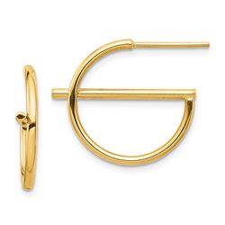 14k Yellow Gold Split Circle Post Earrings