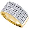 Image 1 : 14kt Yellow Gold Round Diamond 7-row Band Ring 1-1/2 Cttw