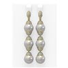 Image 1 : 3 ctw Diamond & Pearl Earrings 18K Yellow Gold