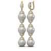 Image 2 : 3 ctw Diamond & Pearl Earrings 18K Yellow Gold