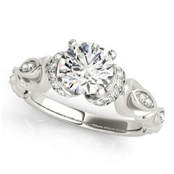 1.2 ctw Certified VS/SI Diamond Antique Ring 18k White Gold