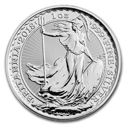 2018 Great Britain 1 oz Silver Britannia BU