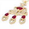 Image 1 : 5.50 ctw Ruby & Micro Pave VS/SI Diamond Heart Necklace 14k Yellow Gold