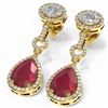 Image 3 : 8.82 ctw Ruby & Diamond Earrings 18K Yellow Gold