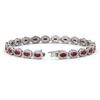Image 2 : 11.58 ctw Ruby & Diamond Micro Pave Halo Bracelet 10k White Gold