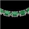 Image 1 : 68 ctw Emerald Eternity Designer Necklace 14k White Gold