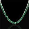 Image 2 : 68 ctw Emerald Eternity Designer Necklace 14k White Gold