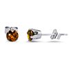 Image 1 : 14k White Gold 4 mm Garnet Stud Earrings