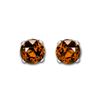 Image 2 : 14k White Gold 4 mm Garnet Stud Earrings