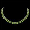 Image 1 : 38.37 ctw Peridot & Diamond Necklace 14K White Gold