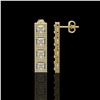 Image 2 : 5.31 ctw Princess Cut Diamond Micro Pave Earrings 18K Yellow Gold