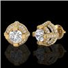 Image 2 : 2.75 ctw VS/SI Diamond Micro Pave Stud Earrings 18k Yellow Gold
