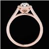 Image 2 : 1.3 ctw Certified Diamond Solitaire Halo Ring 10k Rose Gold