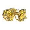 Image 3 : 2.50 ctw Certified Intense Yellow Diamond Stud Earrings 10k Yellow Gold