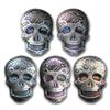 Image 1 : 2 oz Hand Poured Silver Skull - Day of the Dead: Rose