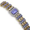Image 2 : 24.18 ctw Tanzanite & Diamond Bracelet 14K Yellow Gold