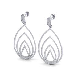 2.50 ctw Micro Pave VS/SI Diamond Designer Earrings 18k White Gold