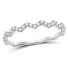 Image 1 : 10kt White Gold Round Diamond Zigzag Stackable Band Ring 1/5 Cttw