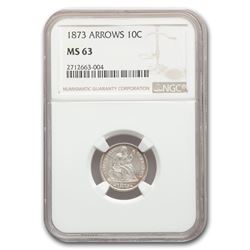 1873 Liberty Seated Dime MS-63 NGC (Arrows)