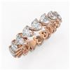 Image 1 : 4.42 ctw Heart Diamond Designer Eternity Ring 18K Rose Gold