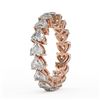 Image 3 : 4.42 ctw Heart Diamond Designer Eternity Ring 18K Rose Gold