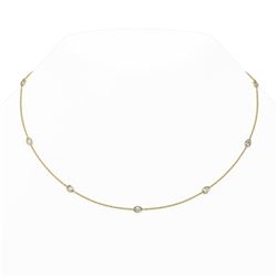 2.25 ctw Pear Cut Diamond Station Necklace 18K Yellow Gold