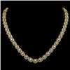 Image 1 : 18.43 ctw Oval Cut Diamond Micro Pave Necklace 18K Yellow Gold