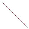 Image 2 : 14k White Gold Diamond and Ruby Fancy Link Bracelet - 7 in.