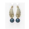 Image 1 : 2.16 ctw Diamond & Pearl Earrings 18K Yellow Gold