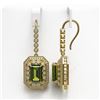 Image 2 : 13.4 ctw Tourmaline & Diamond Victorian Earrings 14K Yellow Gold