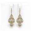 Image 1 : 3.07 ctw Pear Cut Diamond Micro Pave Earrings 18K Yellow Gold