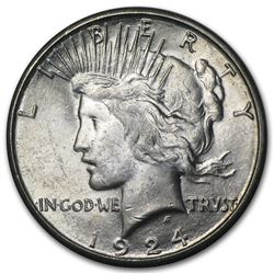 1924-S Peace Dollar BU