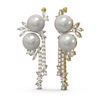 Image 1 : 6.17 ctw Diamond & Pearl Earrings 18K Yellow Gold