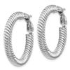 Image 2 : 14k White Gold Twisted Round Omega Back Hoop Earrings - 4x20 mm