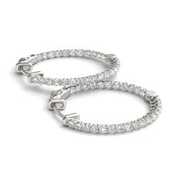 2.75 ctw Diamond VS/SI 37 MM Hoop Earrings 14k White Gold