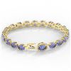 Image 3 : 19.25 ctw Tanzanite & Diamond Eternity Micro Bracelet 14k Yellow Gold