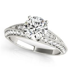 1.33 ctw Certified VS/SI Diamond Antique Ring 18k White Gold