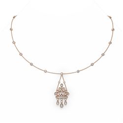 5 ctw Diamond Designer Necklace 18K Rose Gold